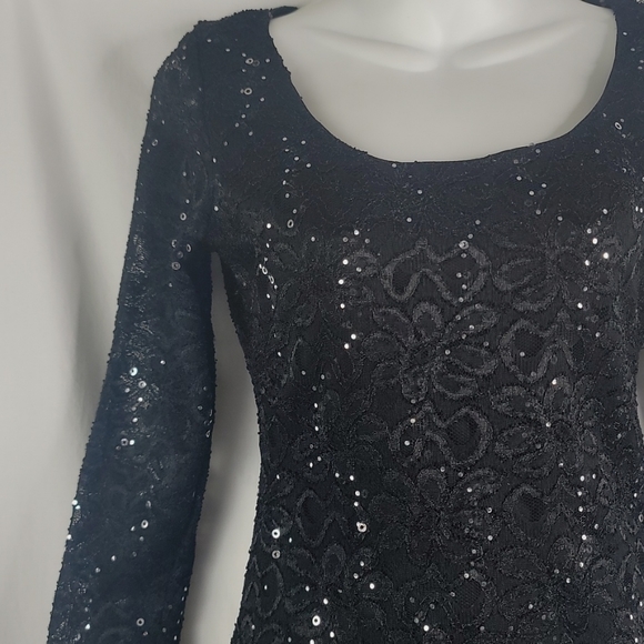Ruby rox body con black sequined dress sz Med - Picture 2 of 13